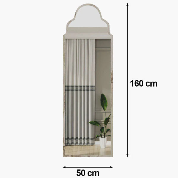 Full-Length Arched Top Mirror | Marble-Effect Frame - Karrari