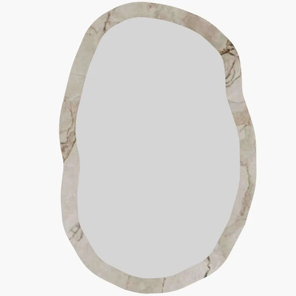 Organic Irregular Wall Mirror | Marble-Effect Frame - Karrari