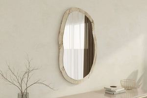 Organic Irregular Wall Mirror | Marble-Effect Frame - Karrari