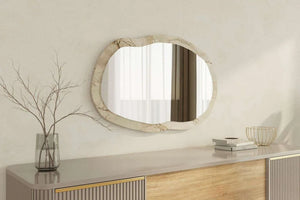 Organic Irregular Wall Mirror | Marble-Effect Frame - Karrari