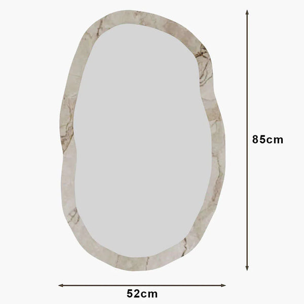 Organic Irregular Wall Mirror | Marble-Effect Frame - Karrari