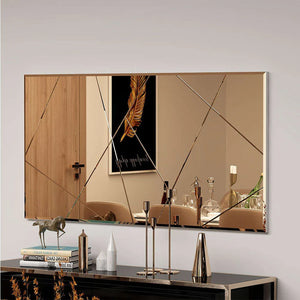 Geometric Decorative Wall Mirror | Gold Line Detail - Karrari