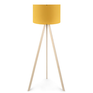 Tripod Floor Lamp - Yellow Fabric Shade (140cm) - Karrari