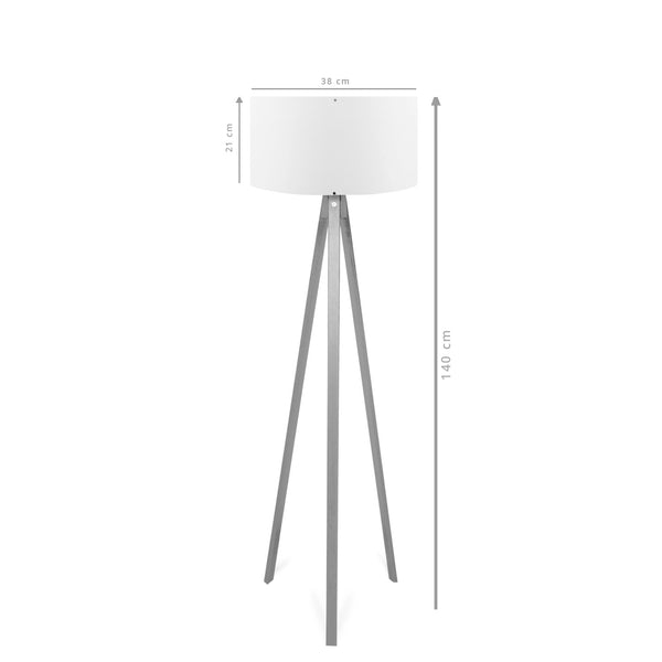 Tripod Floor Lamp - Green Fabric Shade (140cm) - Karrari