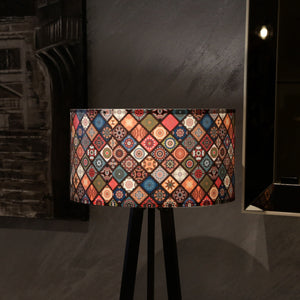 Boho Pattern Lampshade Tripod Floor Lamp (140cm) - Karrari
