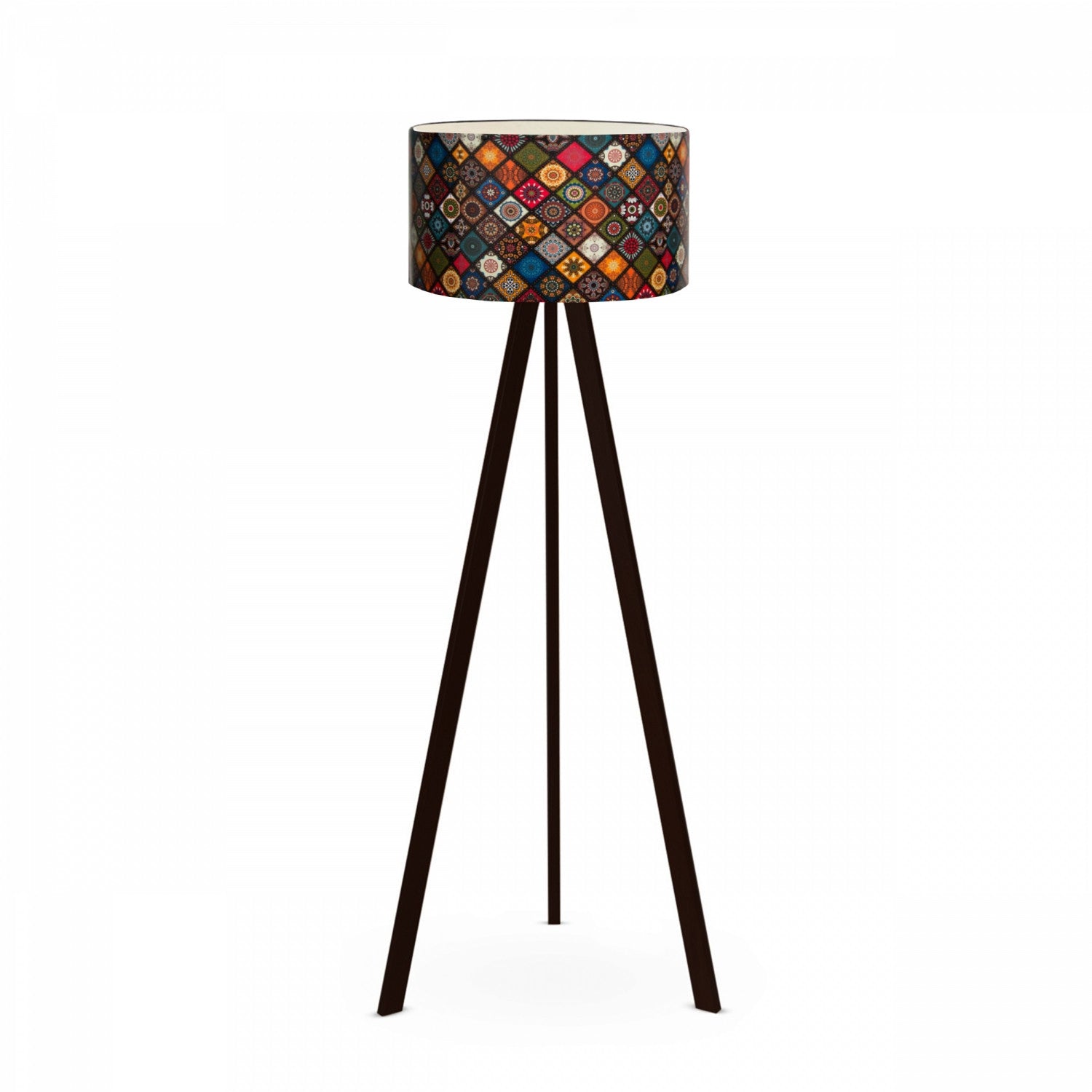 Boho Pattern Lampshade Tripod Floor Lamp (140cm)