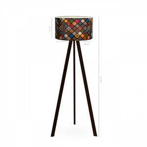 Boho Pattern Lampshade Tripod Floor Lamp (140cm) - Karrari