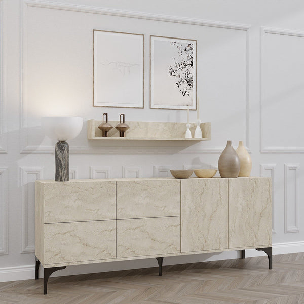 Luxury Sideboard with Matching Wall Shelf - Karrari
