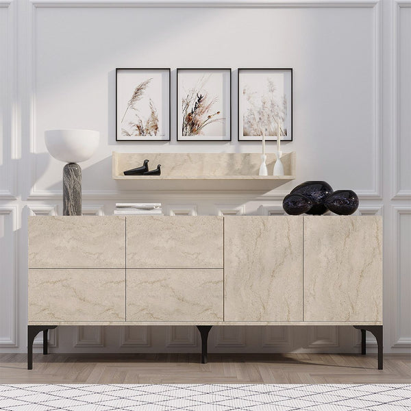 Luxury Sideboard with Matching Wall Shelf - Karrari