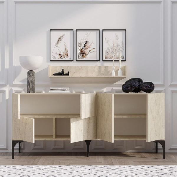 Luxury Sideboard with Matching Wall Shelf - Karrari