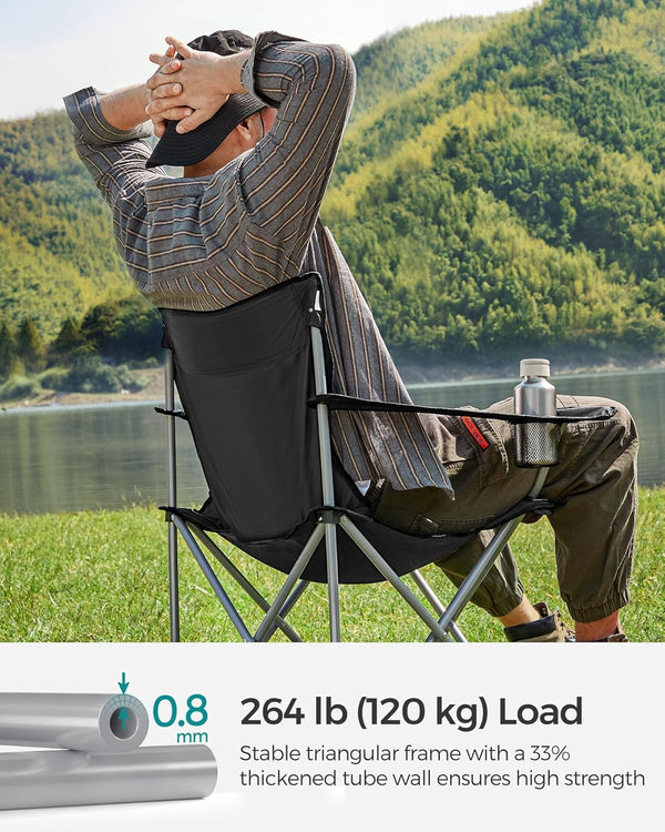 Folding Camping Chairs with Cup Holders (Set of 2)