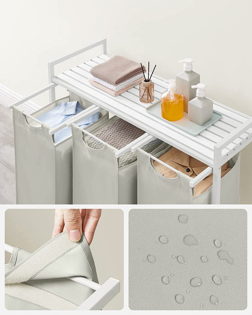 Laundry Hamper - 3 Removable Oxford Fabric Bags - Karrari