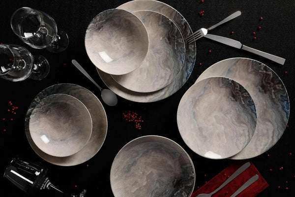 Elegant 24-Piece Dinner Set, 100% Porcelain