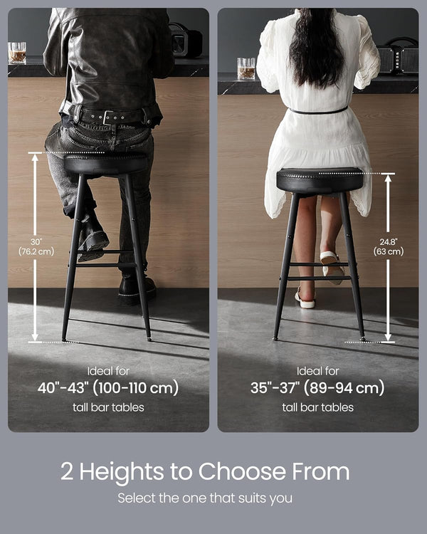 Set of 2 Backless Bar Stools