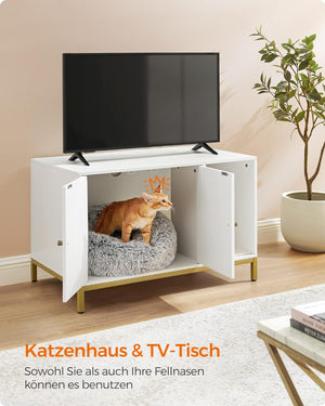 Modern Cat Litter Box Enclosure with Scratching Mat - Karrari