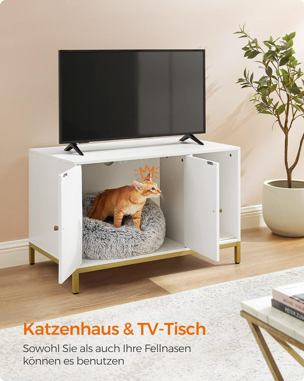 Modern Cat Litter Box Enclosure with Scratching Mat - Karrari