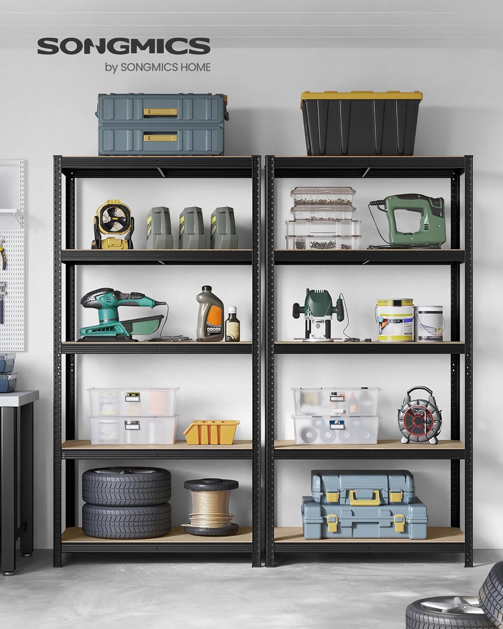 5-Tier Steel Storage Shelving Unit - Tool-Free Assembly (50x100x200cm) - Karrari