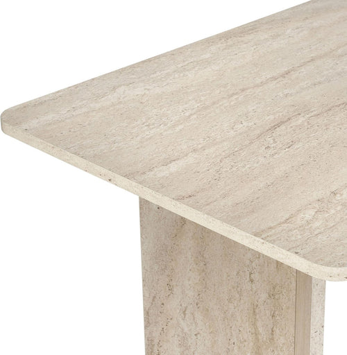 Elegant Dining Table - Travertine Color