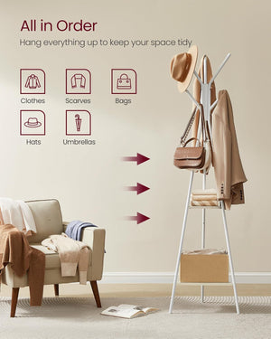 Coat Hanger Stand with Shelves