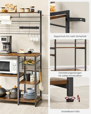 Baker’s Rack with Magnetic Knife Holder - Karrari