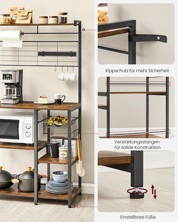 Baker’s Rack with Magnetic Knife Holder - Karrari