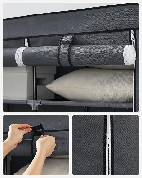 Bedroom Canvas Wardrobe Organizer – Gray - Karrari