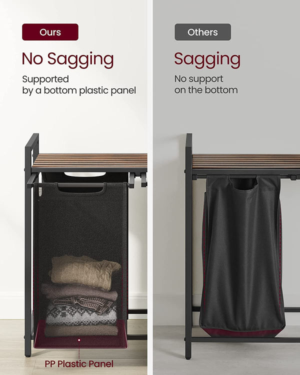 Laundry Basket with Shelf and Pull-Out Bags - Karrari