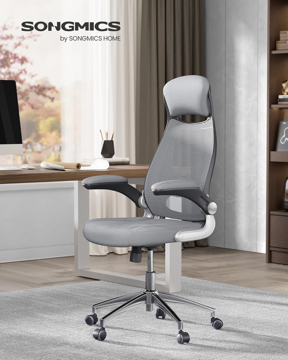 Executive Mesh Chair with Folding Armrests