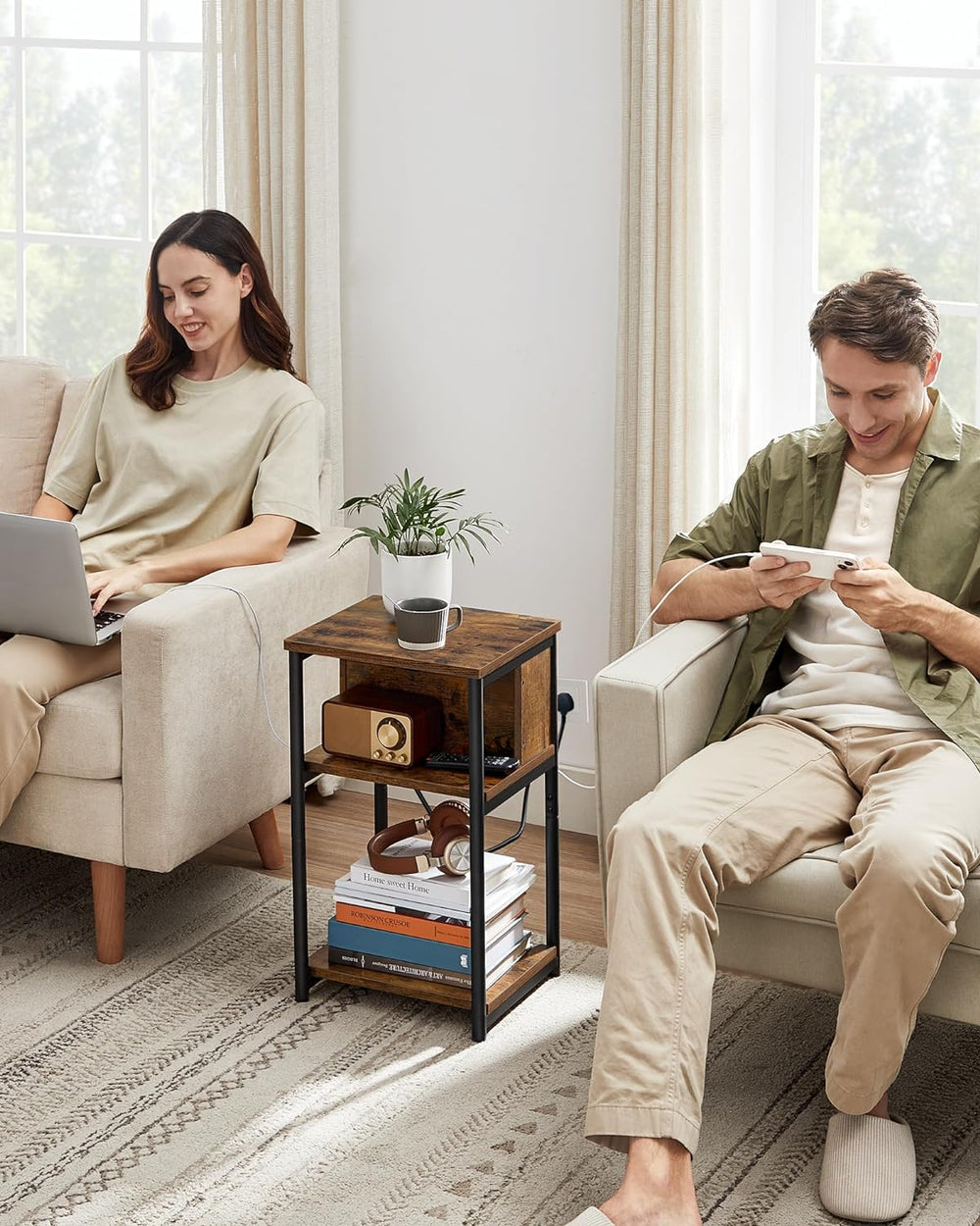 Side Table with Power Outlets - Karrari