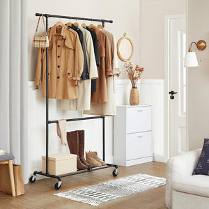 ndustrial Double Clothes Rack on Wheels - Karrari