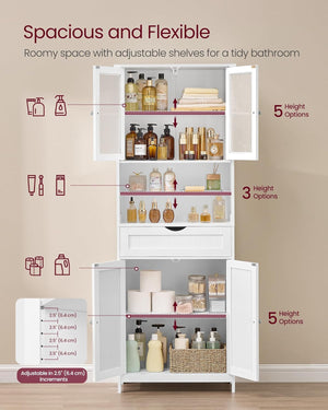 Storage Cabinet with Drawer, Shelves & Open Storage