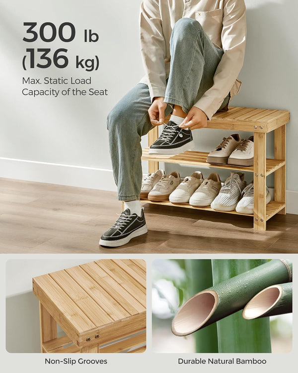 Coat Rack & Shoe Bench Set – 5 Hooks, 3-Tier - Karrari