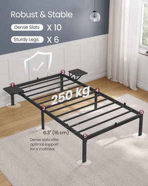 Single Bed Frame with Storage Shelves (190x90cm)