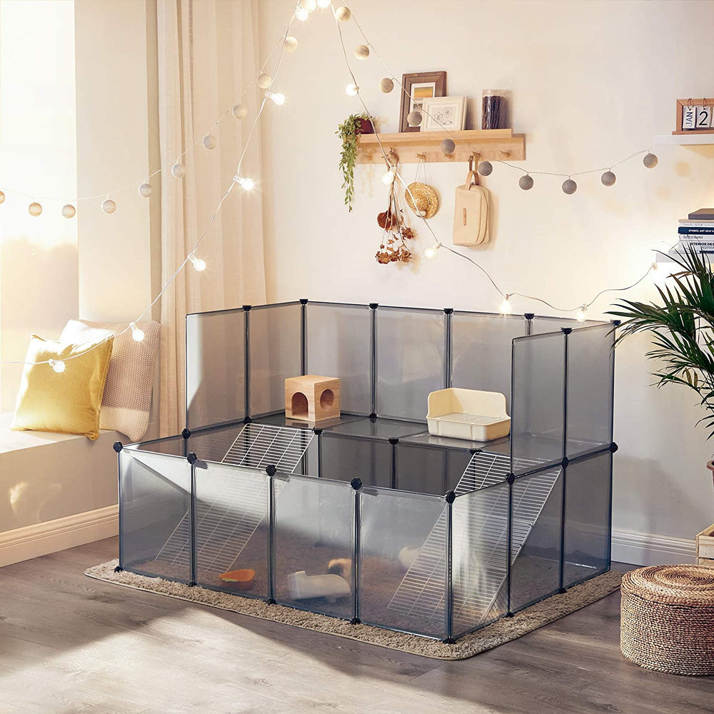 Modular Small Animal Enclosure Fence (Grey) - Karrari