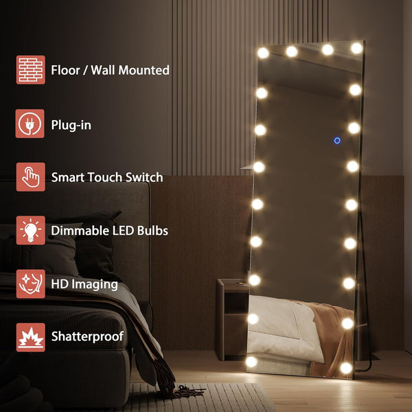 Full-Length Vanity Mirror with Adjustable Brightness  (60x165cm) - Karrari