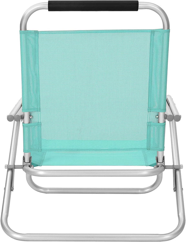 Portable Reclining Beach Chair, Breathable Fabric