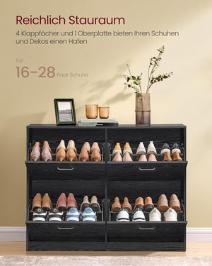 Shoe Storage Cabinet – 4 Flip Doors, Adjustable - Karrari