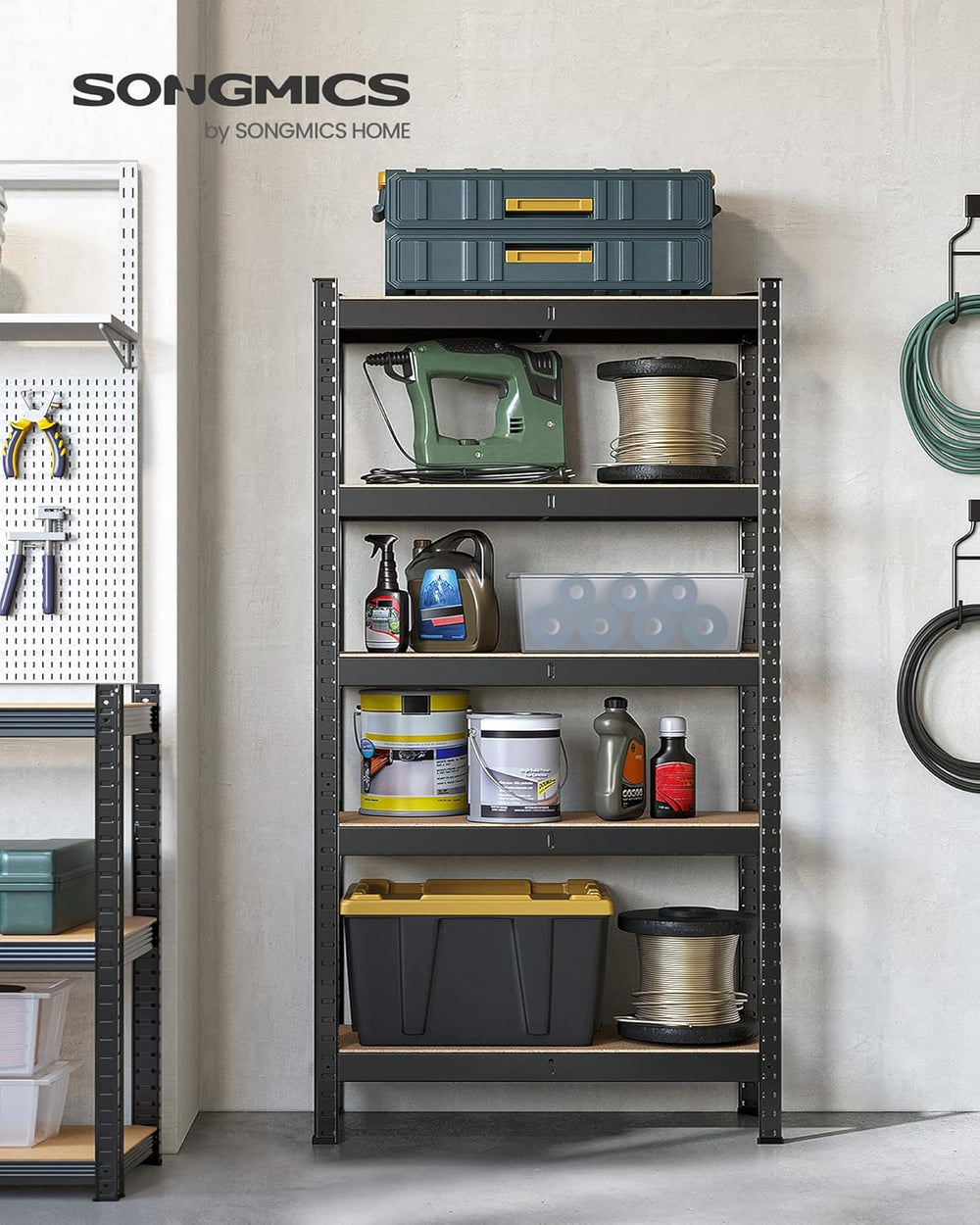Heavy-Duty Steel Storage Rack - 5-Tier, High Load Capacity (30x75x150cm) - Karrari