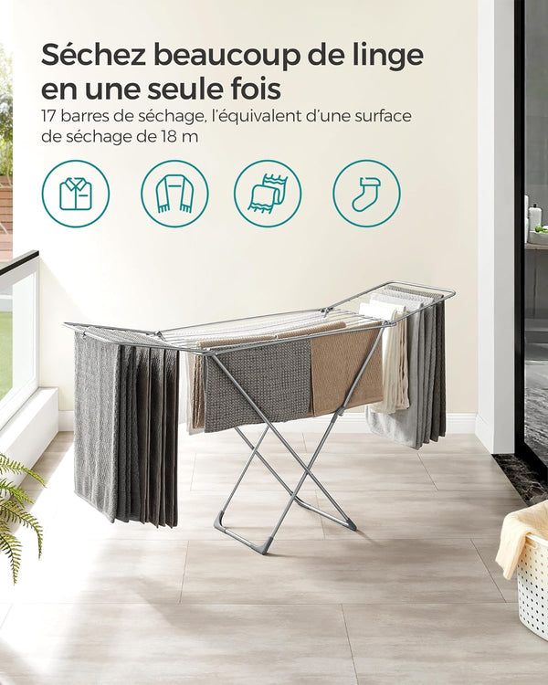 Free-Standing Clothes Airer with Wings - Indoor/Outdoor - Karrari