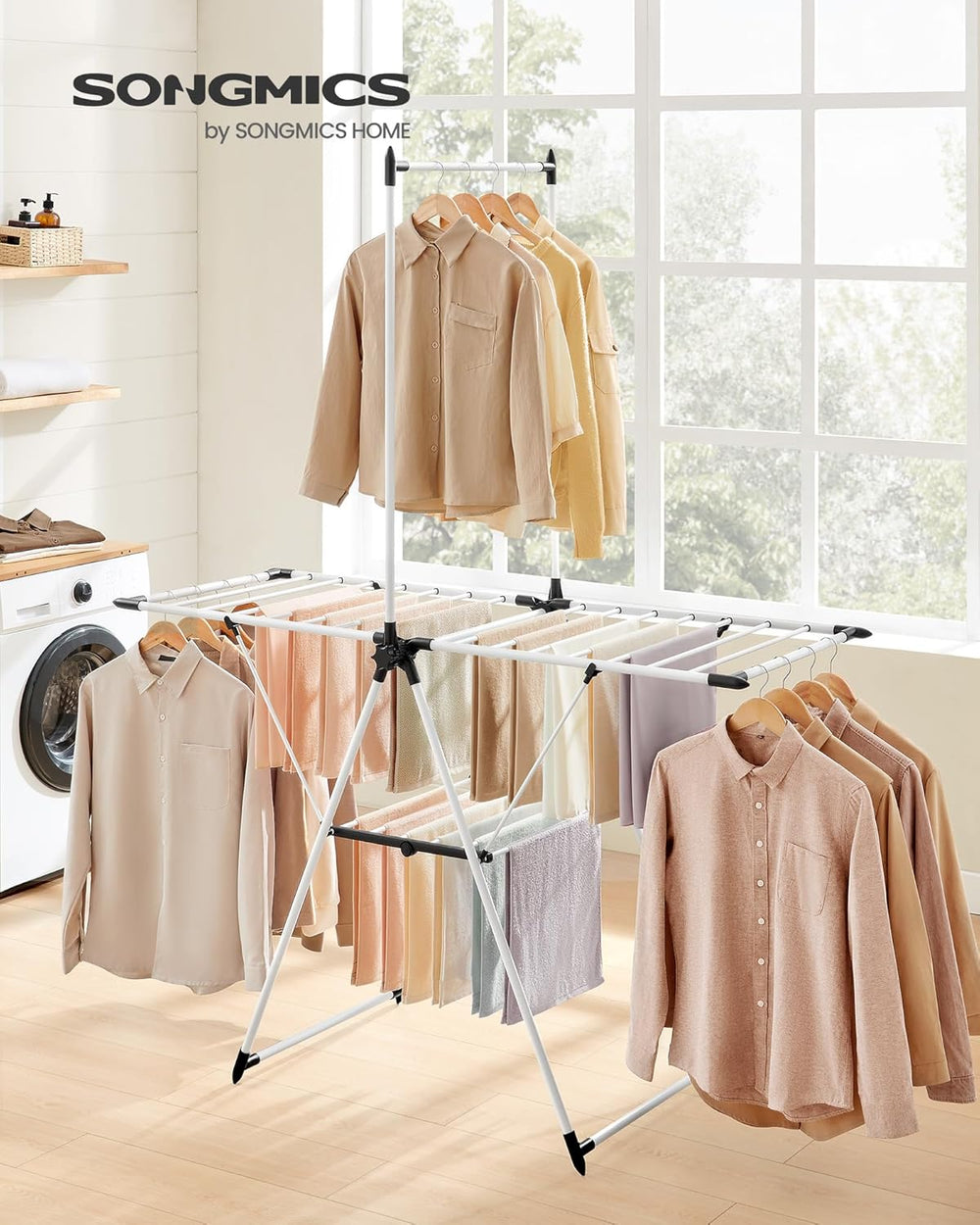 Foldable Clothes Drying Rack – 2 Levels, 24 Rails - Karrari