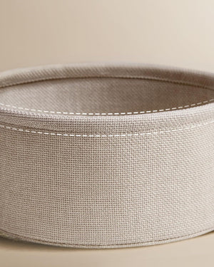 Round Coffee Table with Storage Basket, Metal Frame