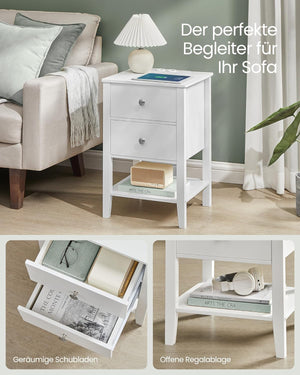 Bedside Table with Charging & Storage - Karrari