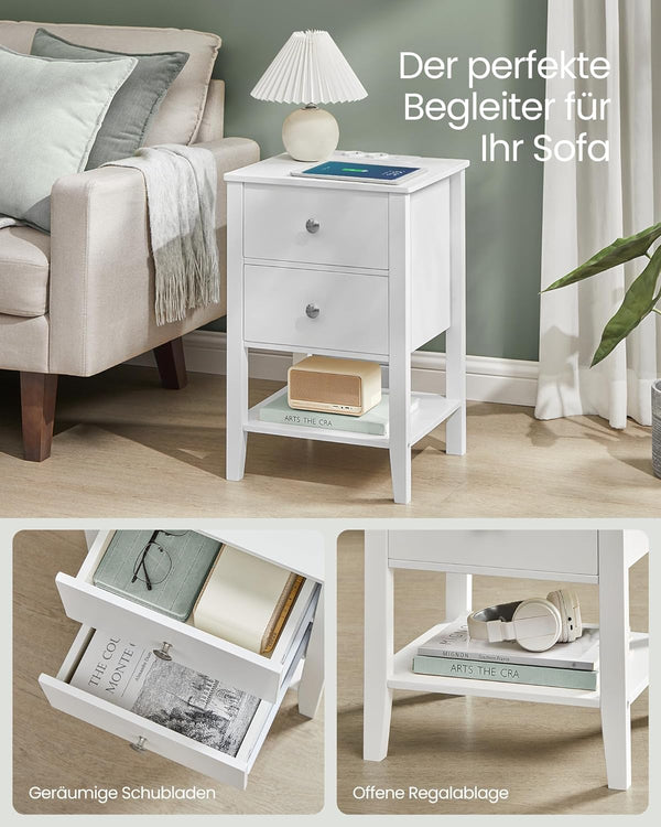 Bedside Table with Charging & Storage - Karrari