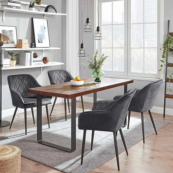 Dark Grey Upholstered Dining Chair - Karrari