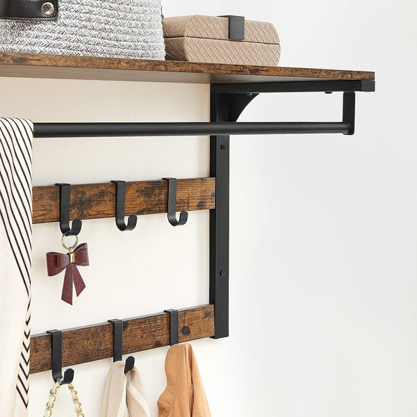 Wall Mounted Coat Rack - 10 Removable Hooks - Karrari