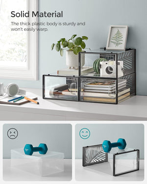 Set of 18 Clear Stackable Shoe Storage Boxes