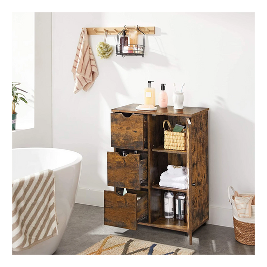 Multifunctional cabinet with 3 drawers and 3 shelves