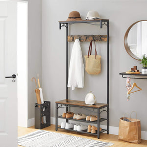 Coat Rack with Bench & Shoe Storage - Karrari