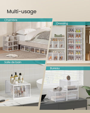 Pack of 18 Stackable Shoe Storage Boxes