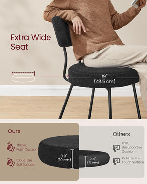 Upholstered Dining Chairs with Curved Backrest (Set of 2) - Karrari